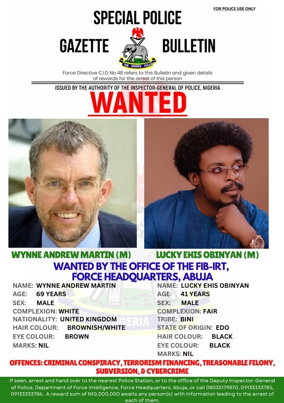 Police Declare Briton, One Nigerian Wanted For Attempting To Overthrow Tinubu- Prime Naija